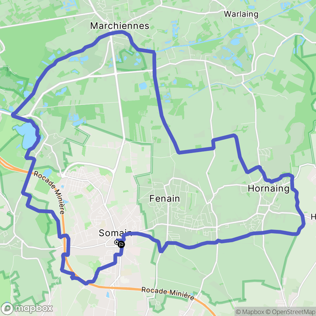 Somain : carte du parcours de randonnée - France