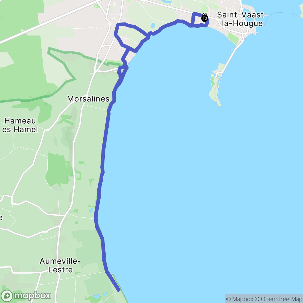 Saint-Vaast-la-Hougue : carte du parcours de randonnée - France