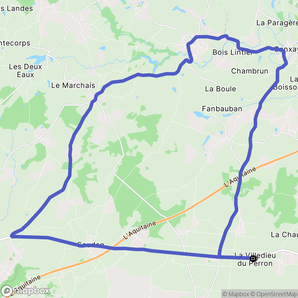 Pamproux : carte du parcours de randonnée - France