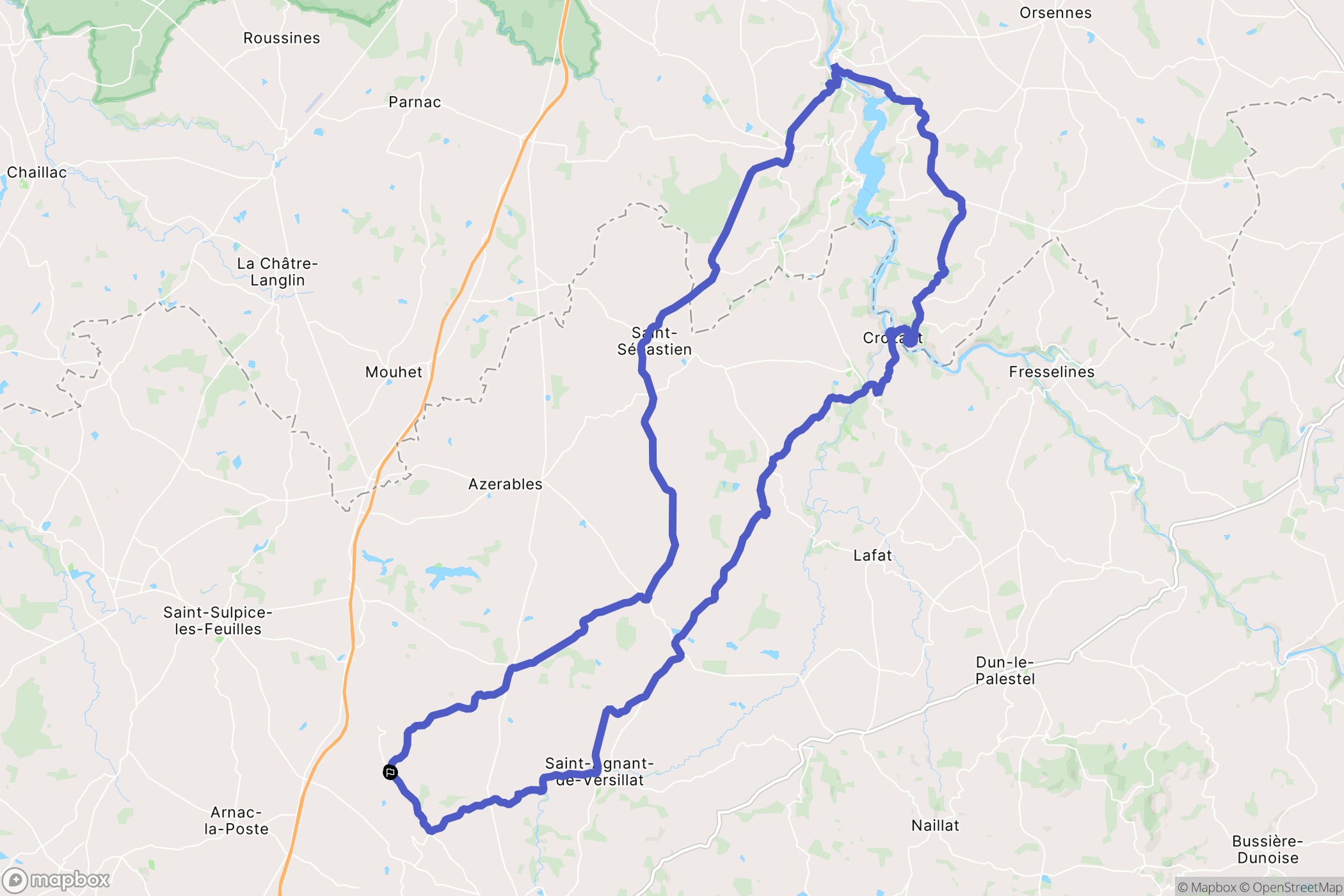 Vareilles : carte du parcours de randonnée - France