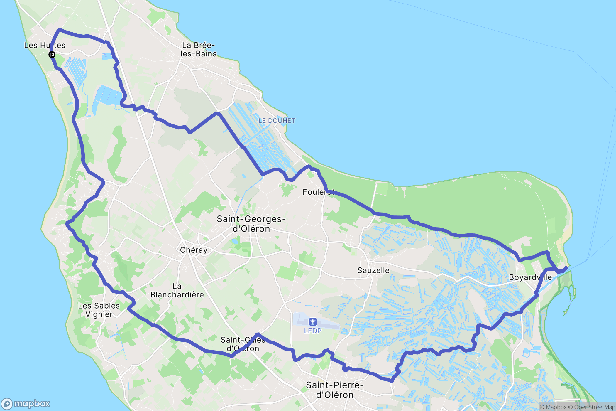 Saint-Denis-d'Oléron : carte du parcours de randonnée - France