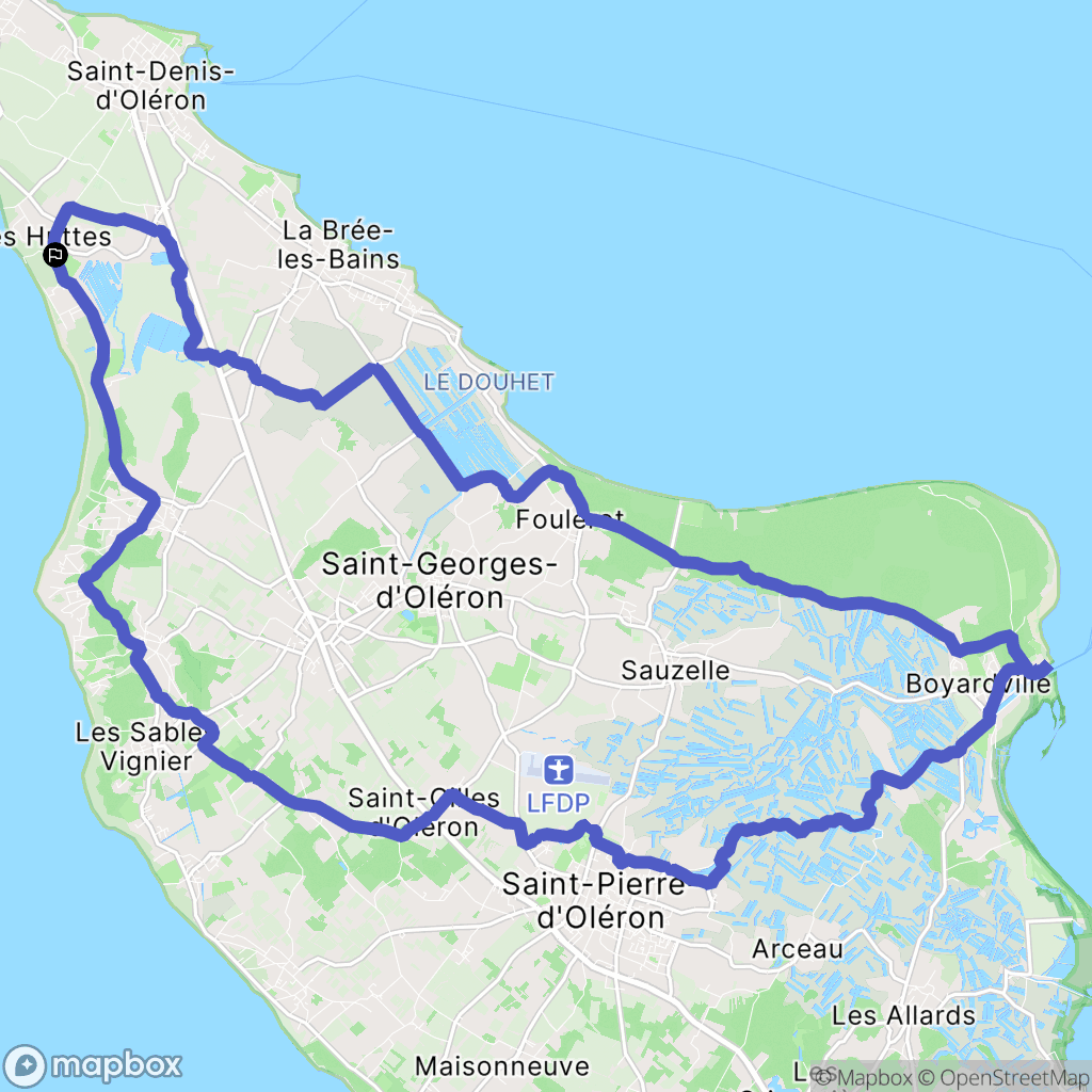 Saint-Denis-d'Oléron : carte du parcours de randonnée - France