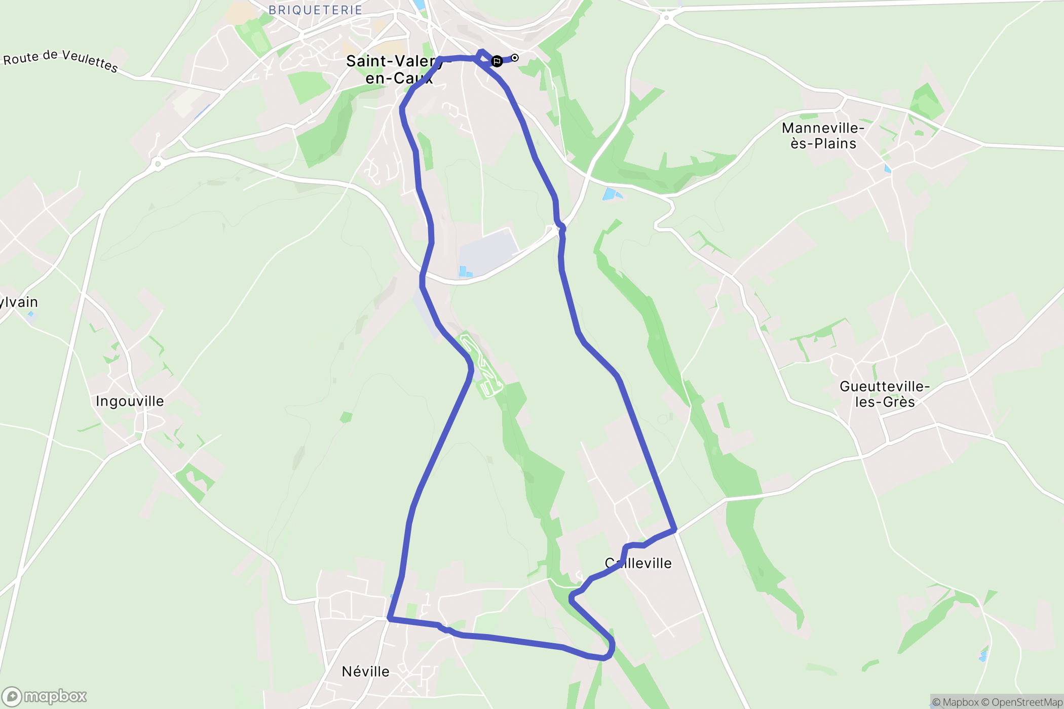 Saint-Valery-en-Caux : carte du parcours de randonnée - France