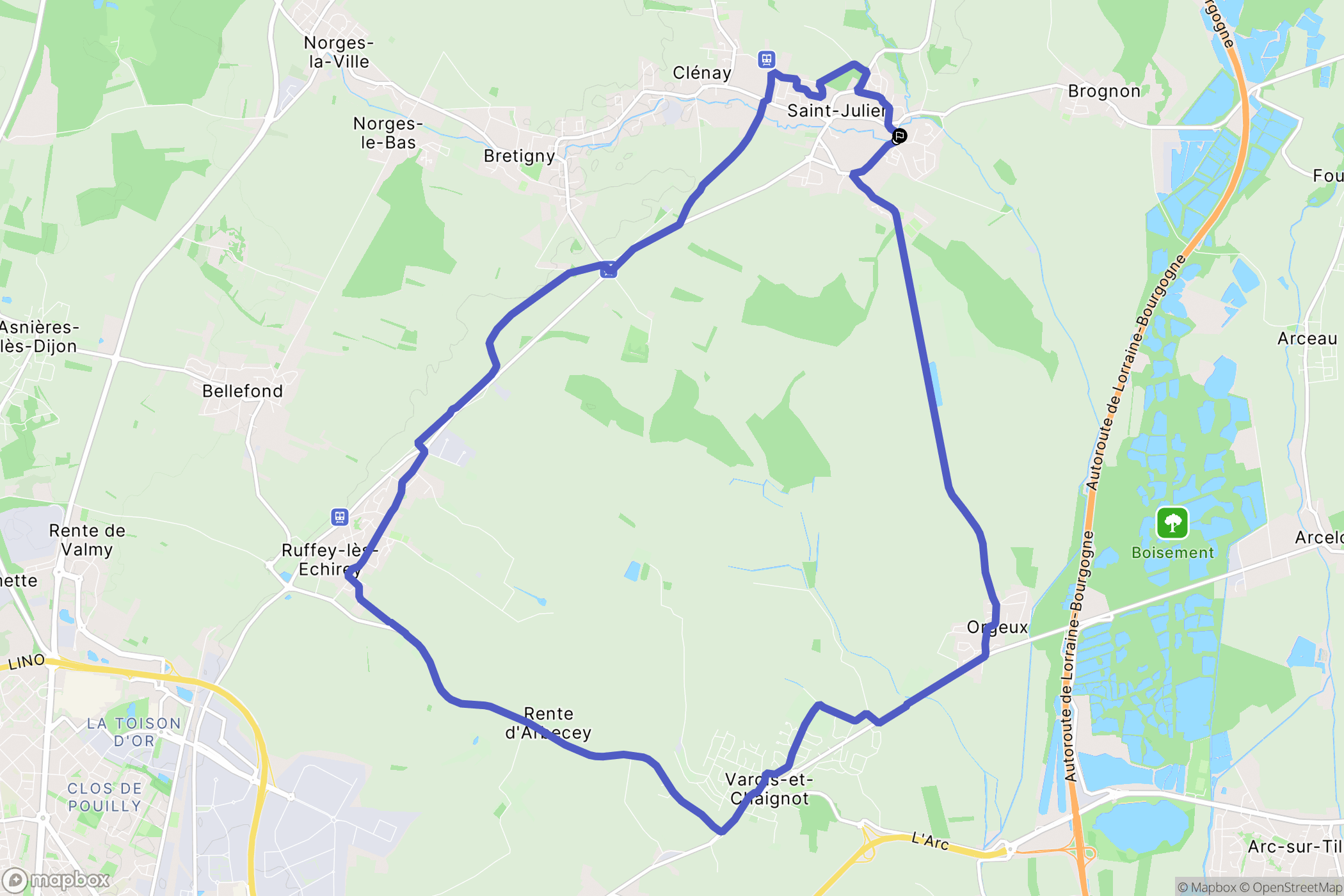 Saint-Julien : carte du parcours de randonnée - France