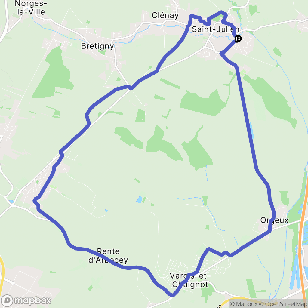 Saint-Julien : carte du parcours de randonnée - France
