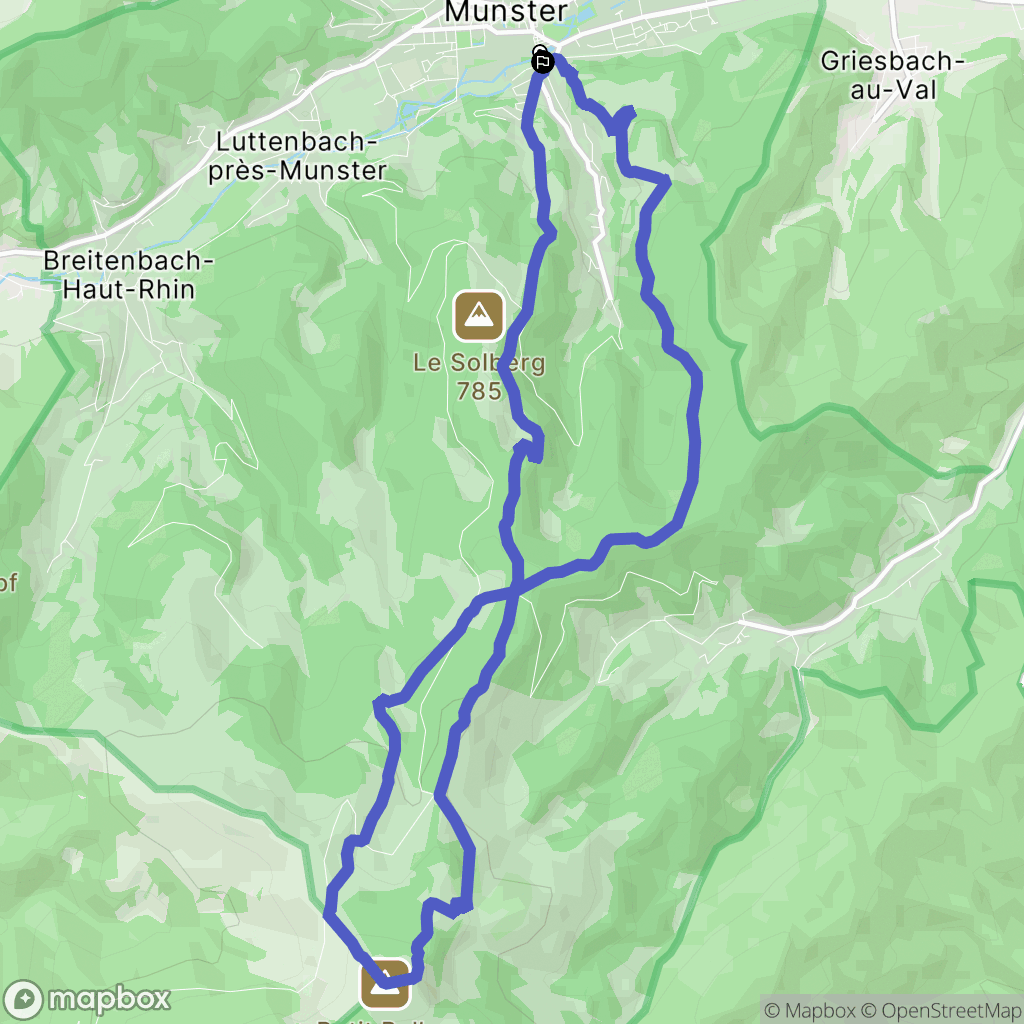 Munster : carte du parcours de randonnée - France