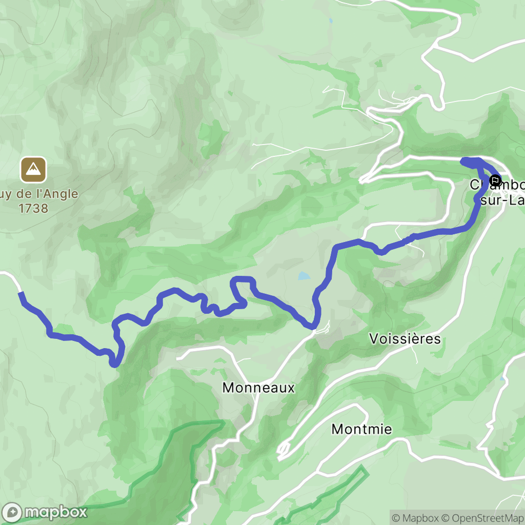 Chambon-sur-Lac : carte du parcours de randonnée - France