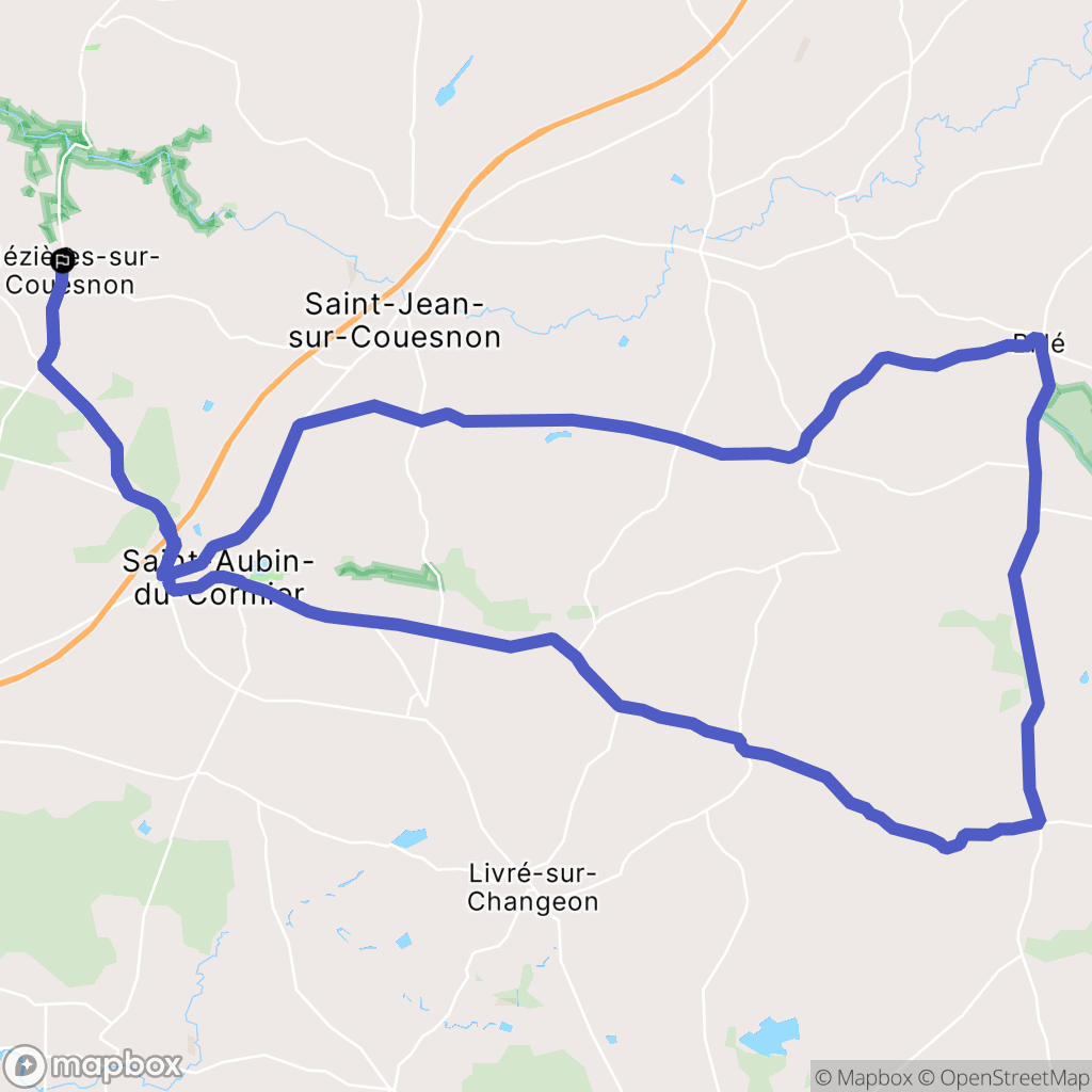Mézières-sur-Couesnon : carte du parcours de randonnée - France