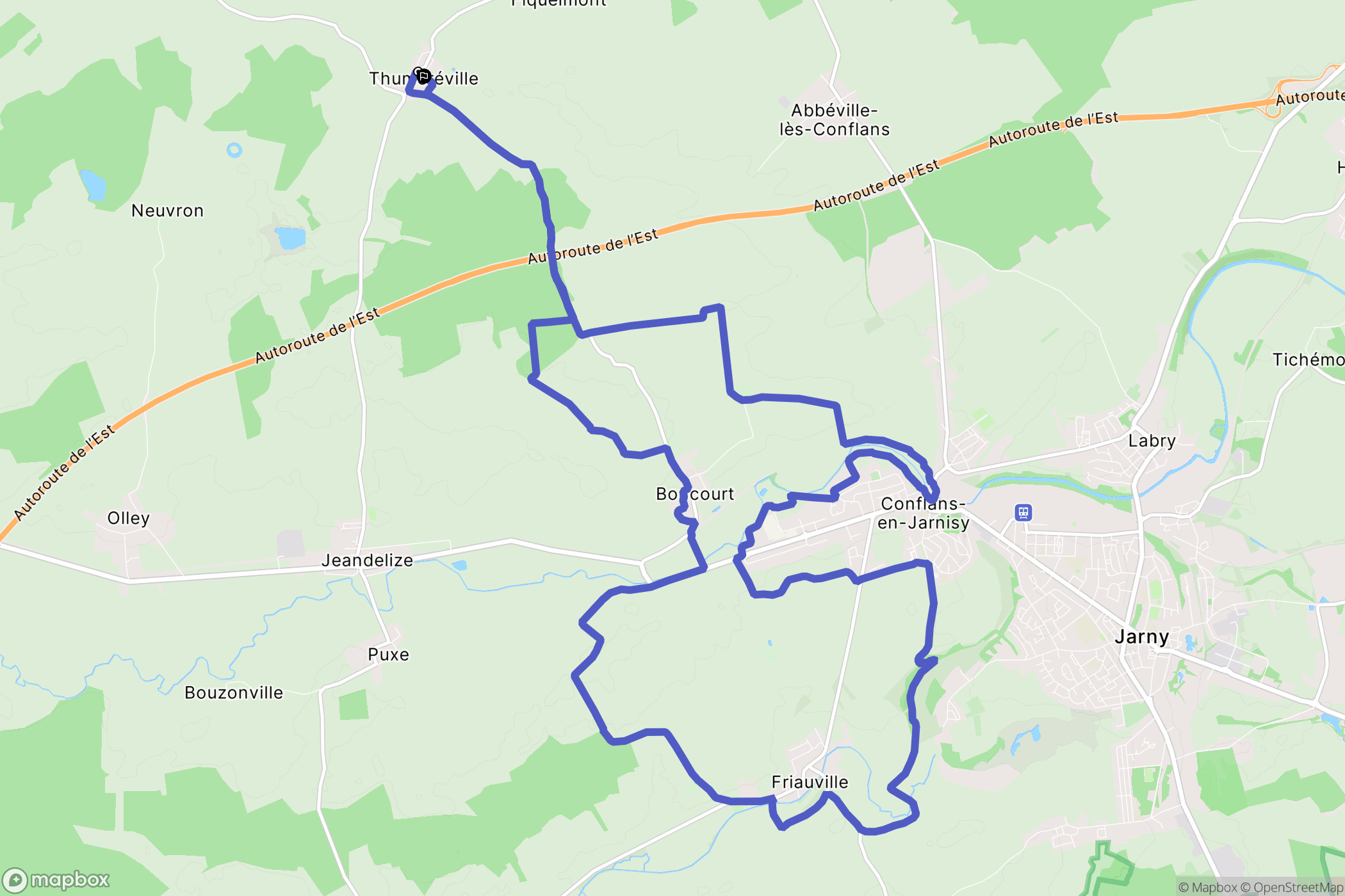 Thumeréville : carte du parcours de randonnée - France