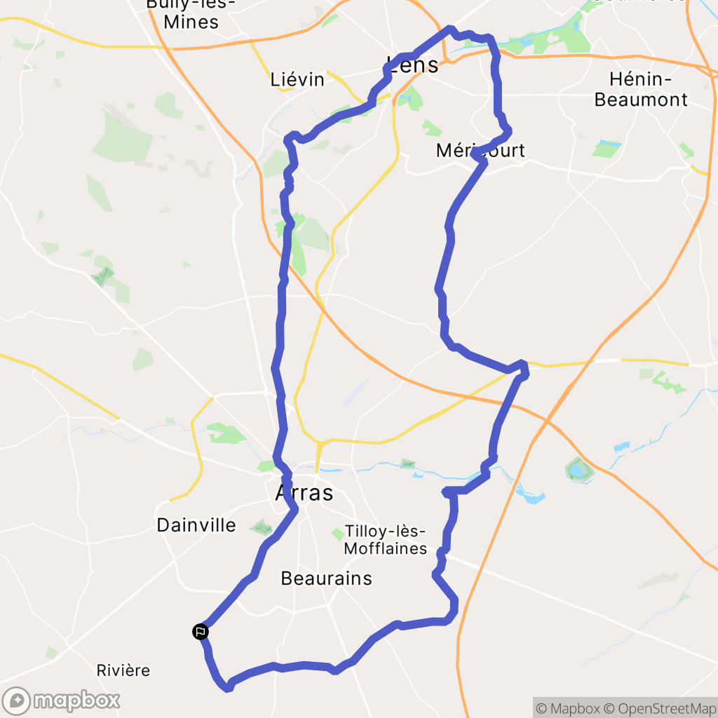 Wailly : carte du parcours de randonnée - France