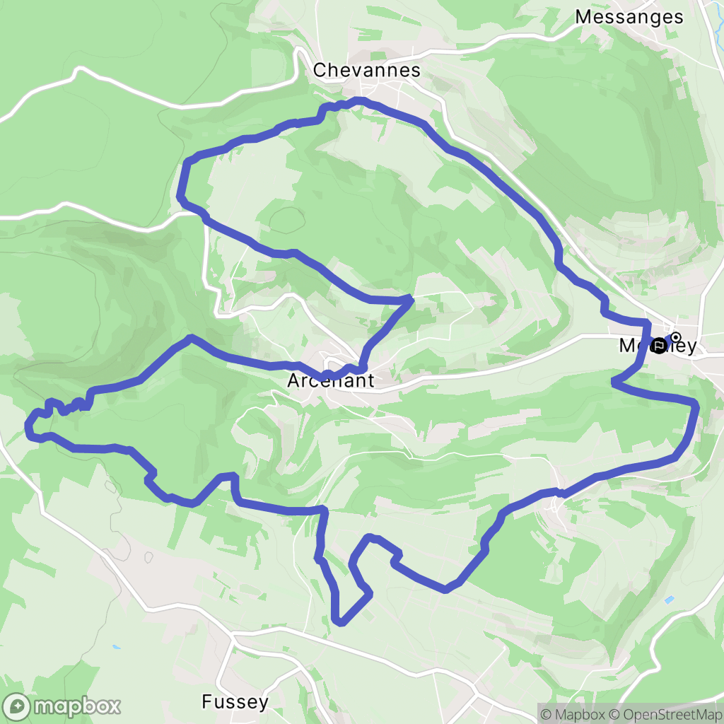 Meuilley : carte du parcours de randonnée - France