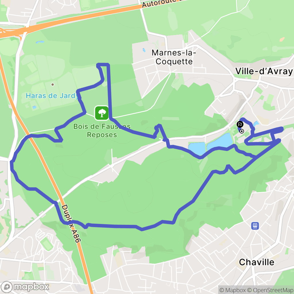 Ville-d'Avray : carte du parcours de randonnée - France