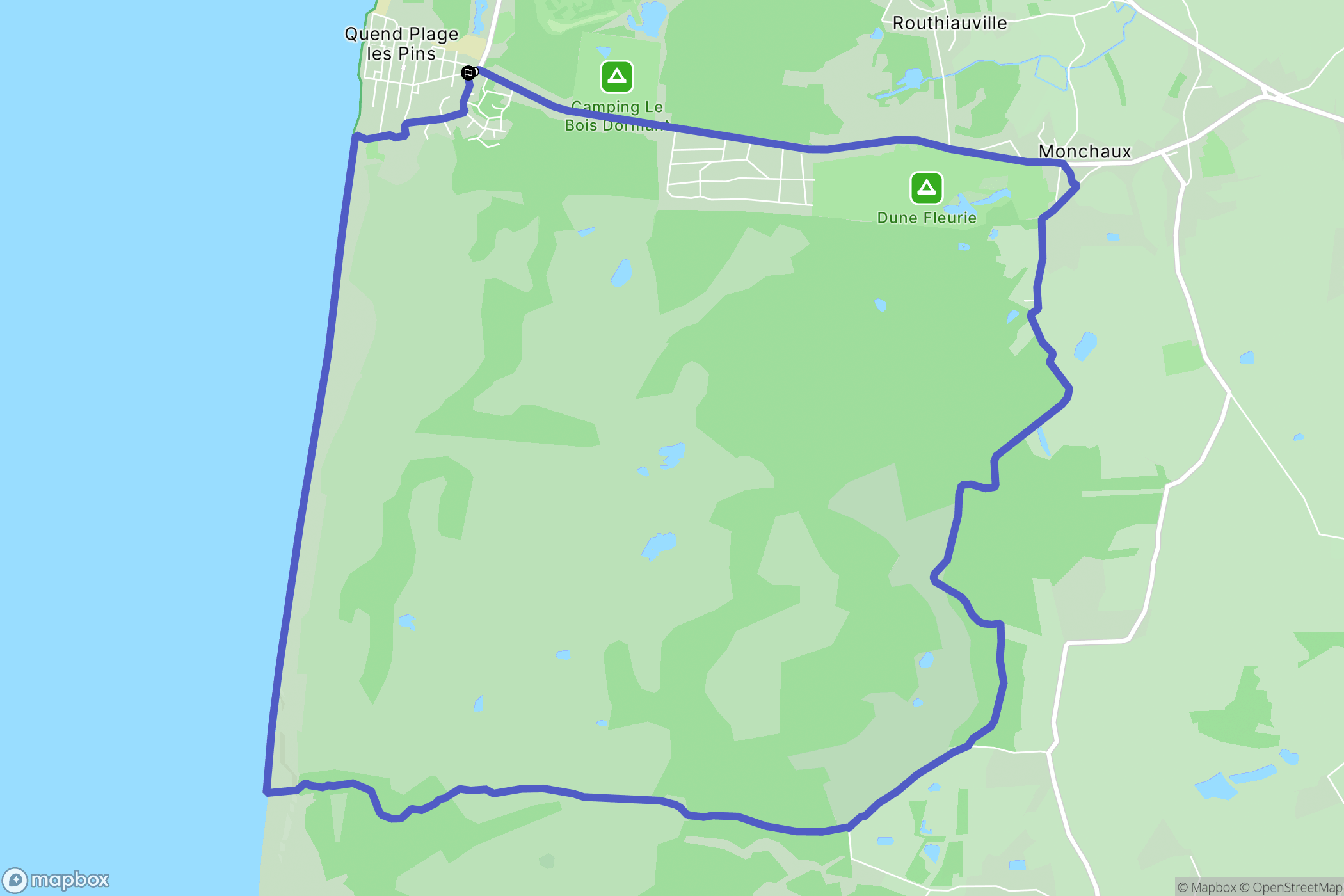 Quend : carte du parcours de randonnée - France