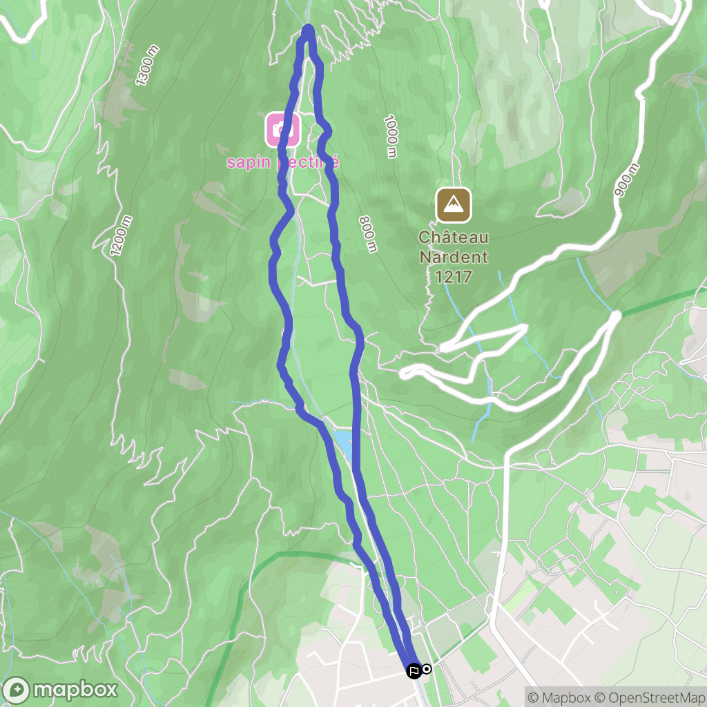 Saint-Ismier : carte du parcours de randonnée - France