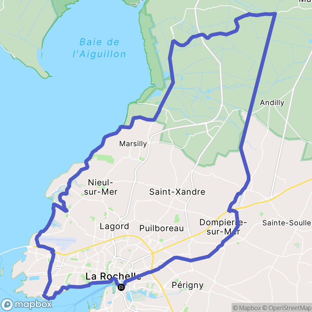 La Rochelle : carte du parcours de randonnée - France