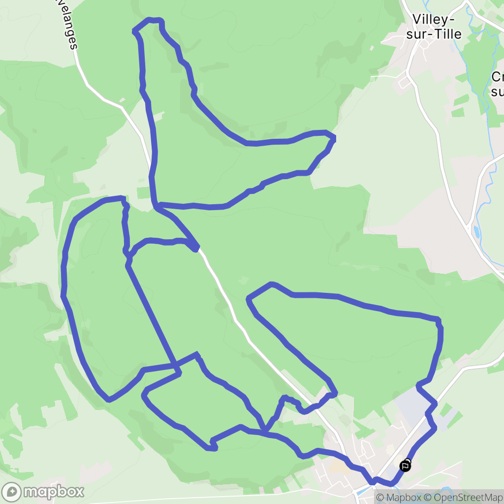 Is-sur-Tille : carte du parcours de randonnée - France