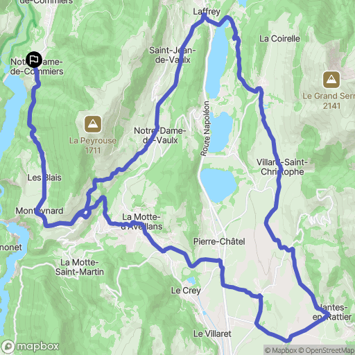 Notre-Dame-de-Commiers : carte du parcours de randonnée - France