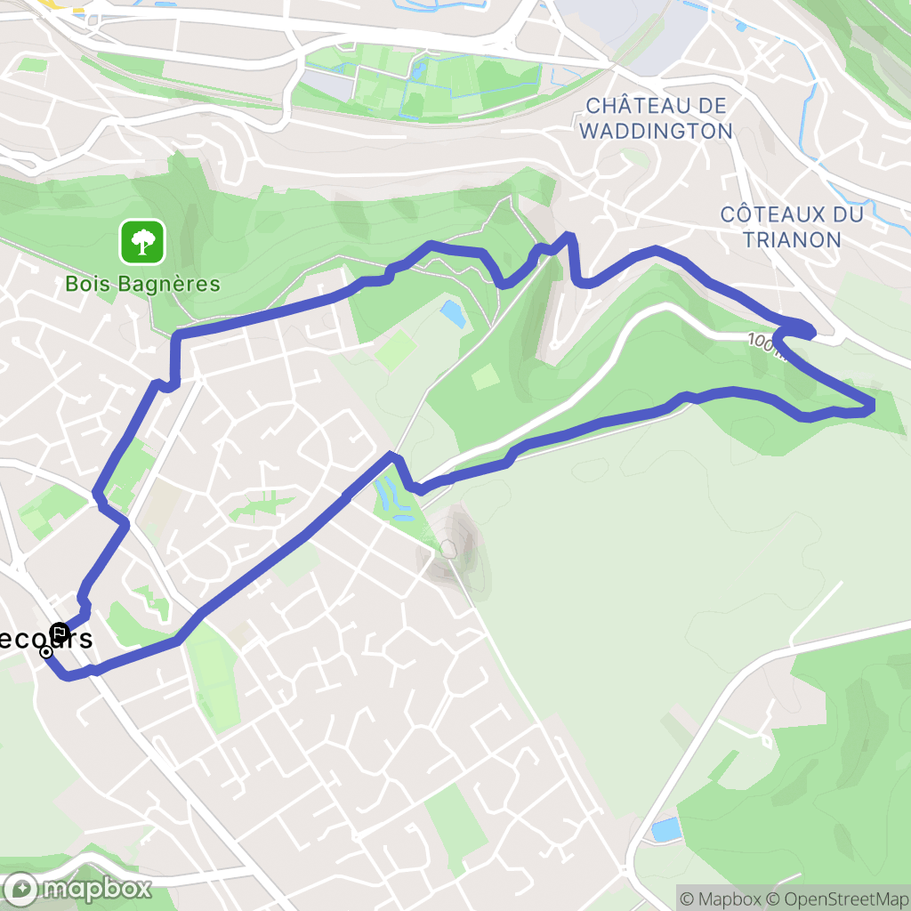 Bonsecours : carte du parcours de randonnée - France