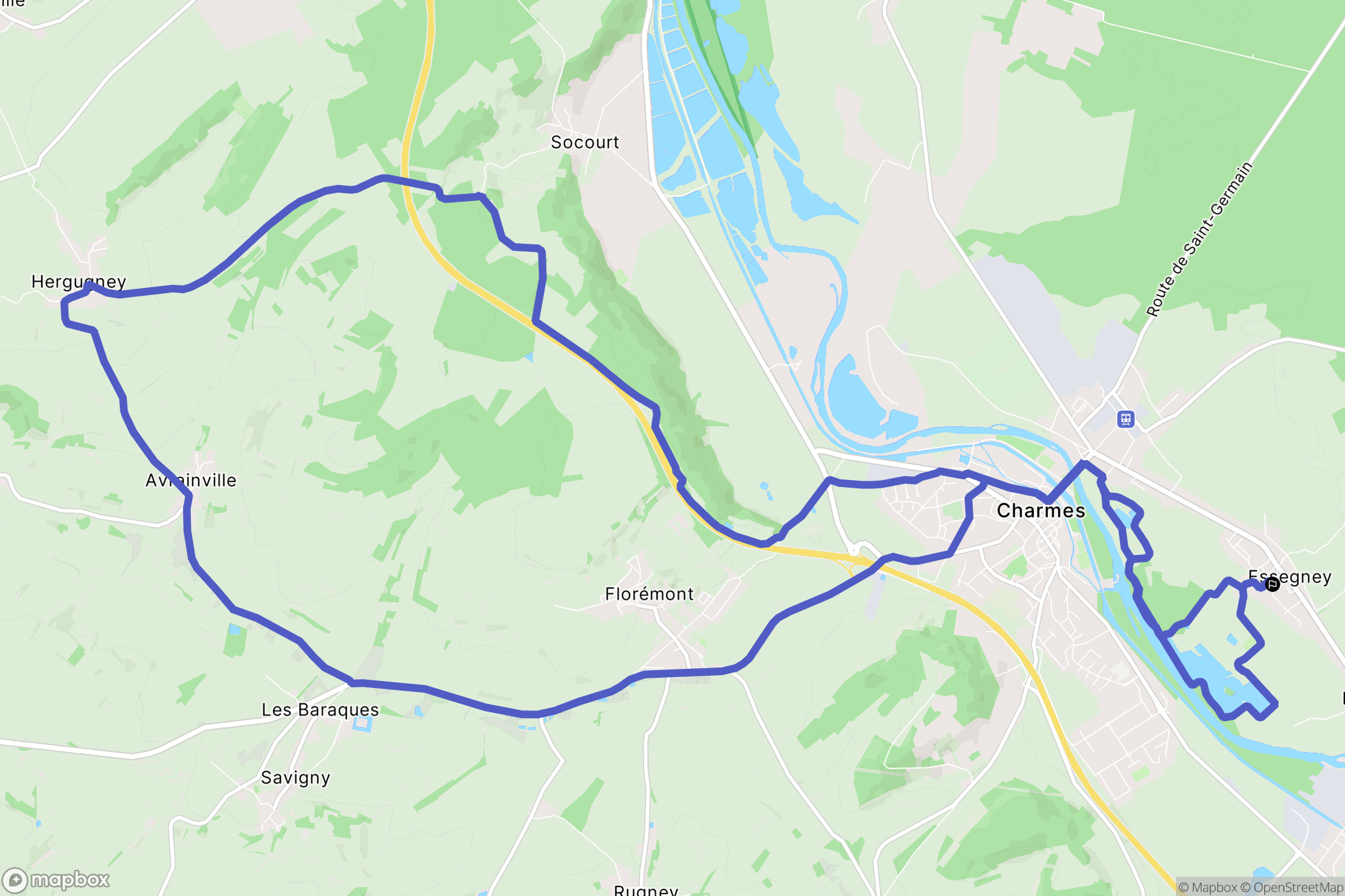 Essegney : carte du parcours de randonnée - France