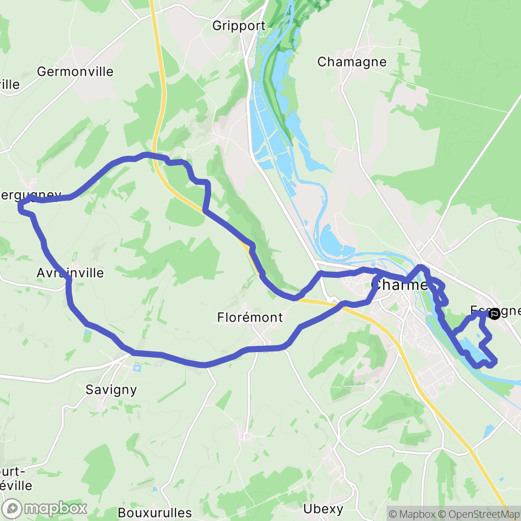 Essegney : carte du parcours de randonnée - France