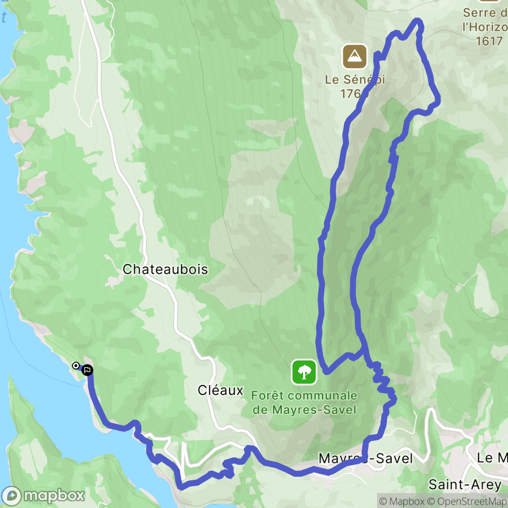 Mayres-Savel : carte du parcours de randonnée - France