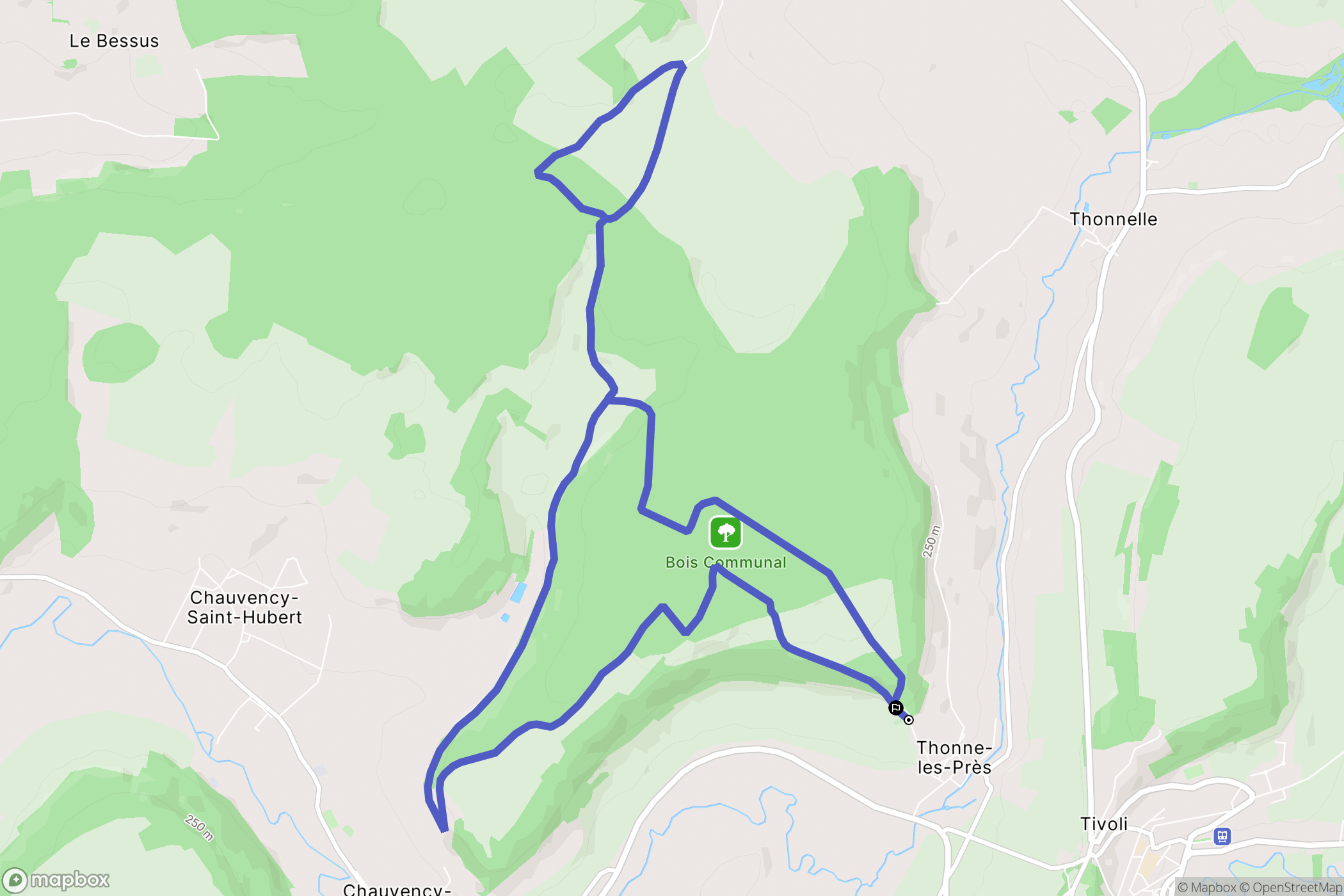 Thonne-les-Prés : carte du parcours de randonnée - France
