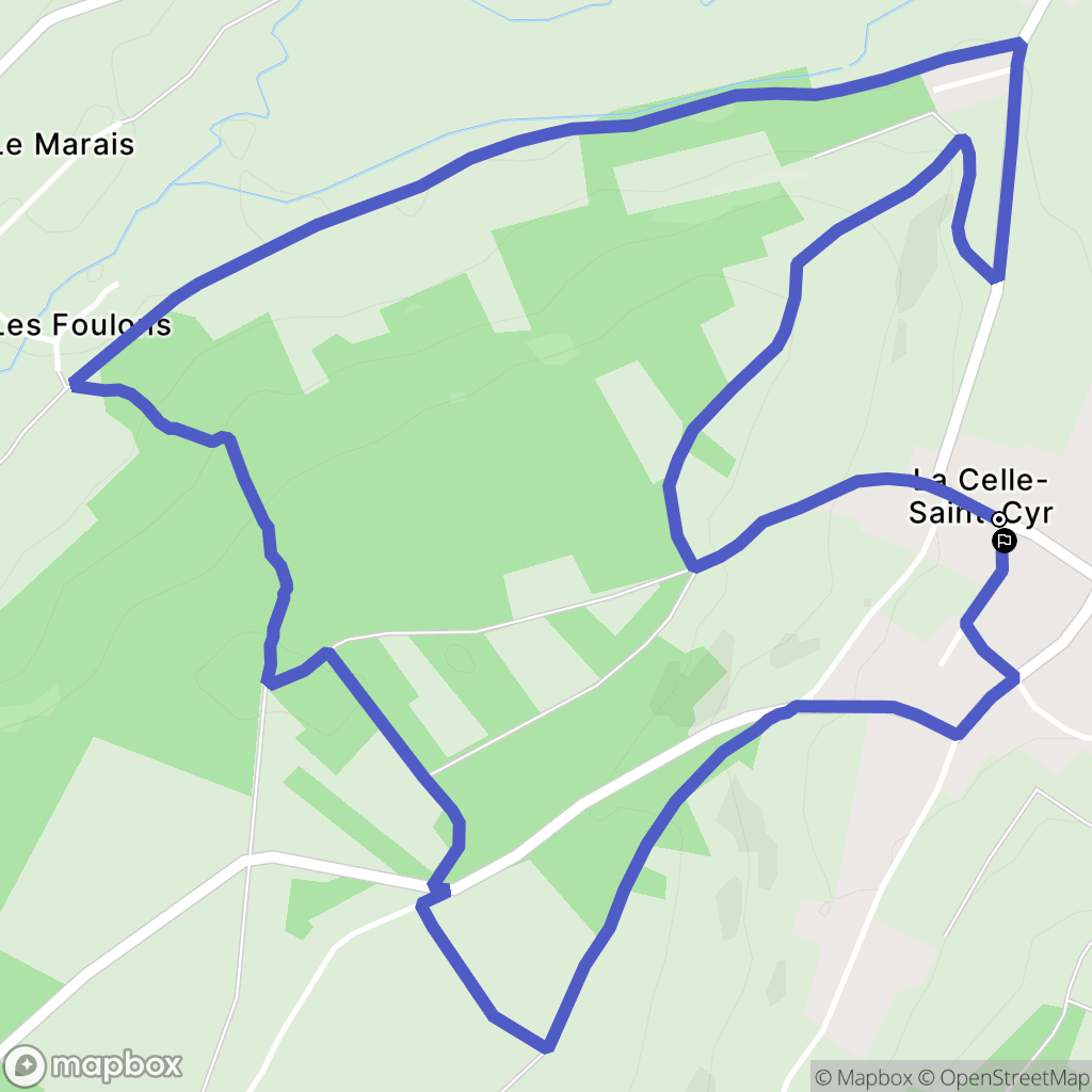La Celle-Saint-Cyr : carte du parcours de randonnée - France