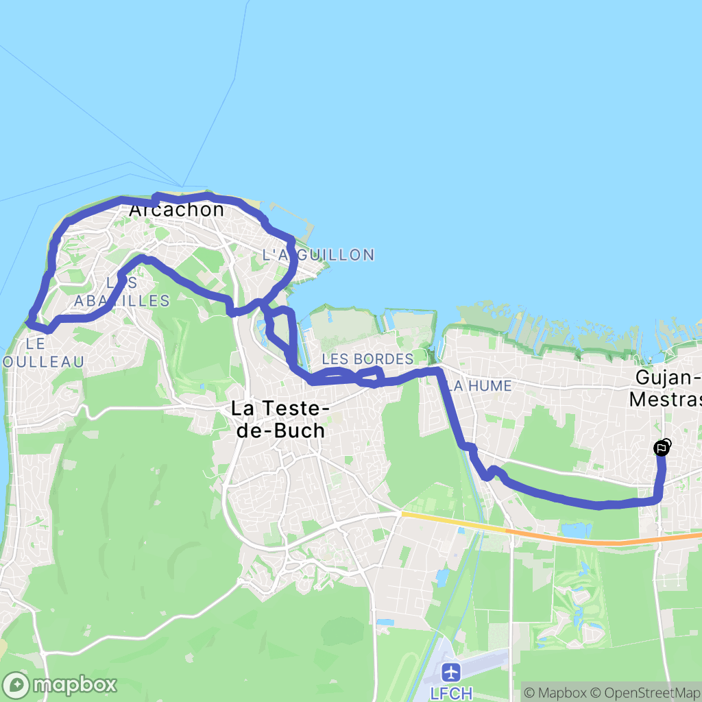 Gujan-Mestras : carte du parcours de randonnée - France