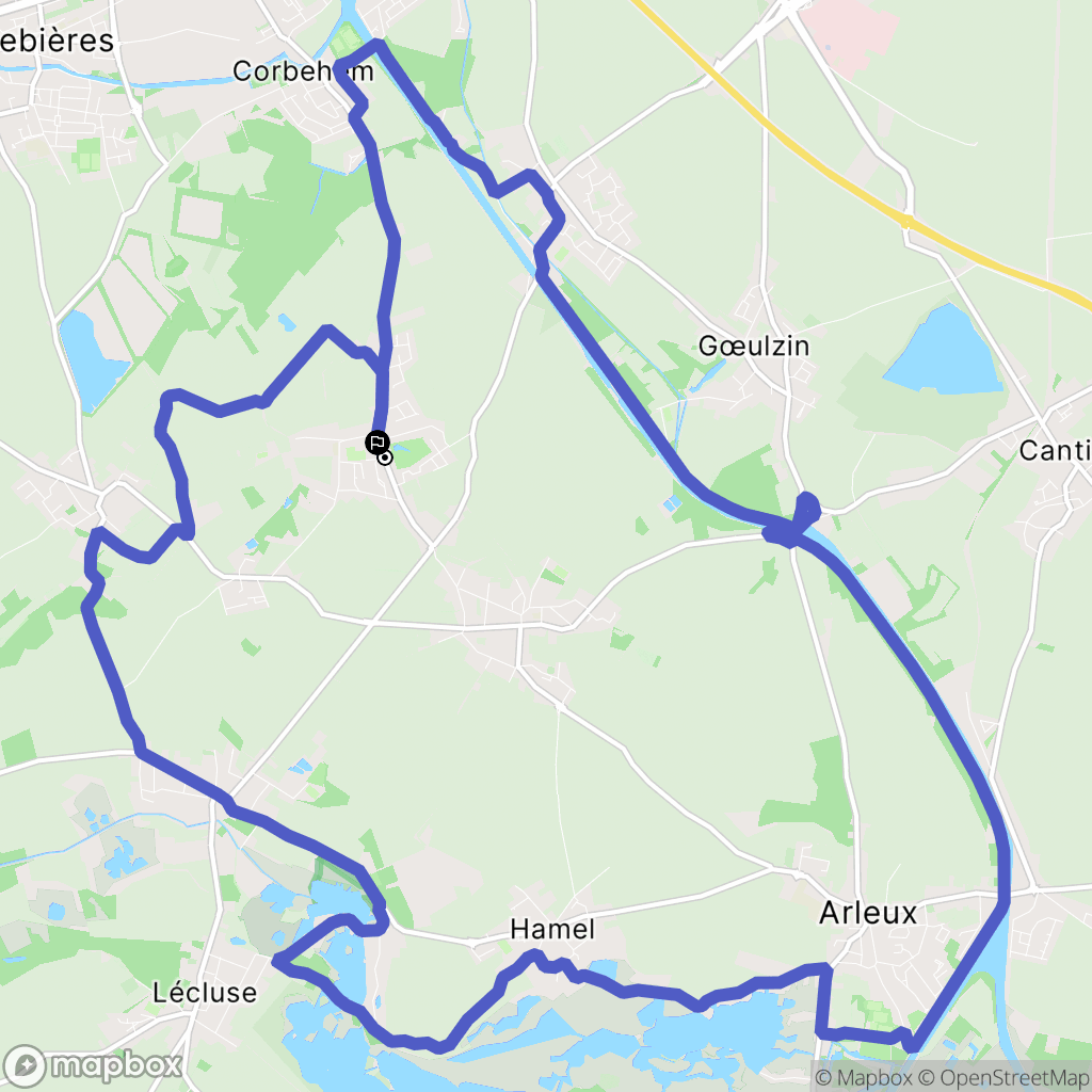 Gouy-Sous-Bellonne : carte du parcours de randonnée - France