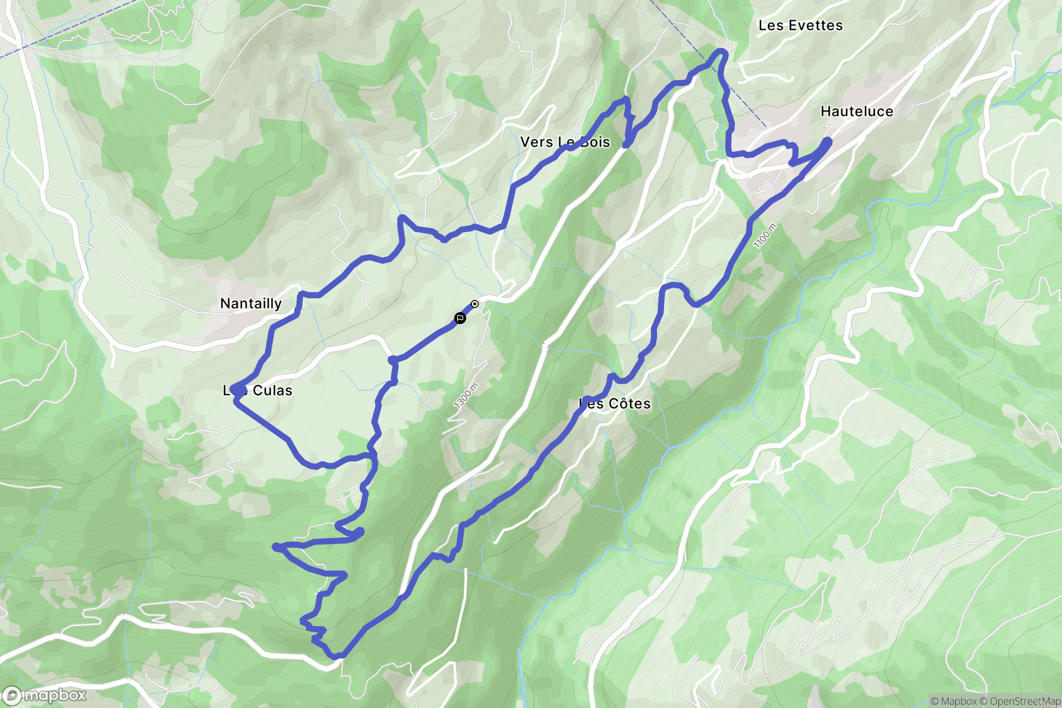 Hauteluce : carte du parcours de randonnée - France