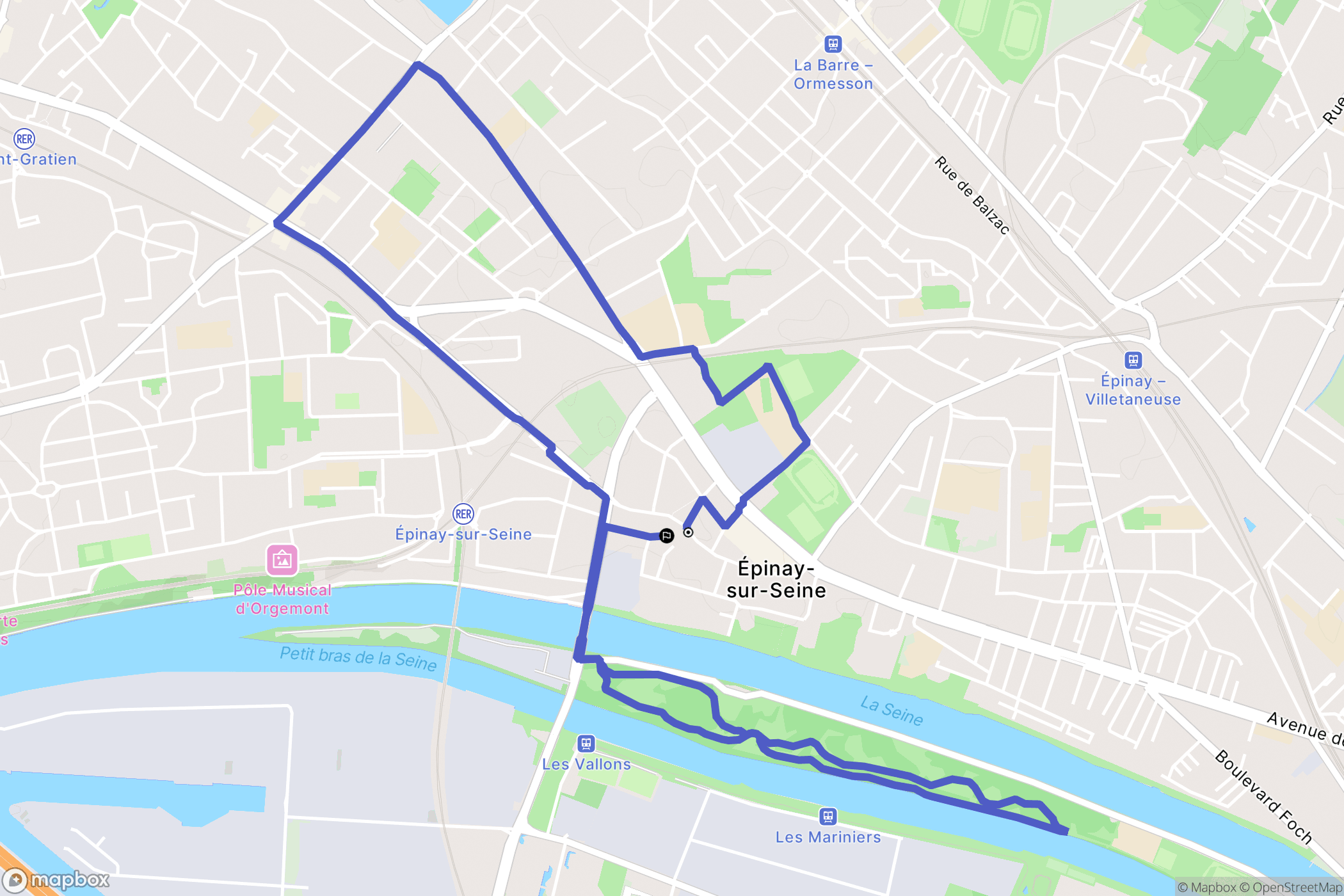 Épinay-sur-Seine : carte du parcours de randonnée - France