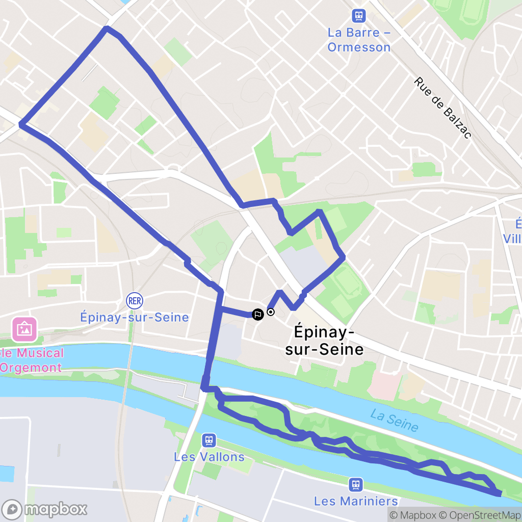 Épinay-sur-Seine : carte du parcours de randonnée - France