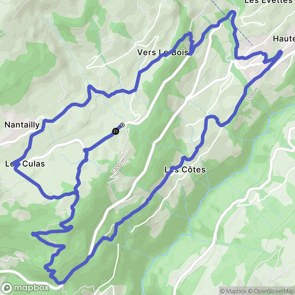 Hauteluce : carte du parcours de randonnée - France