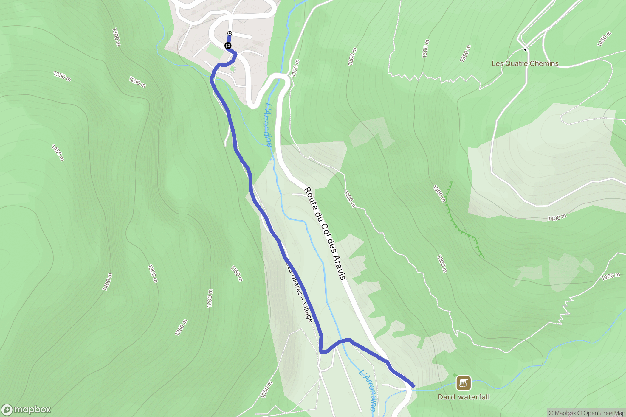 La Giettaz : carte du parcours de randonnée - France