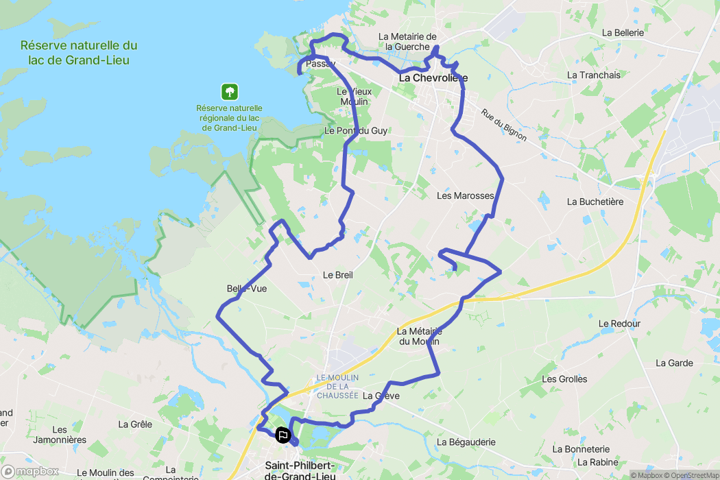 Saint-Philbert-de-Grand-Lieu : carte du parcours de randonnée - France