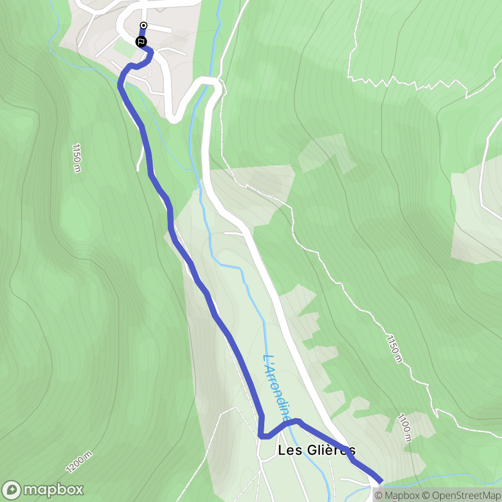 La Giettaz : carte du parcours de randonnée - France