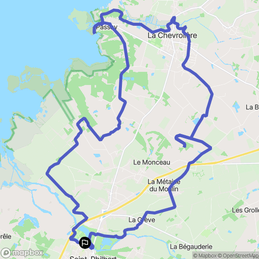 Saint-Philbert-de-Grand-Lieu : carte du parcours de randonnée - France