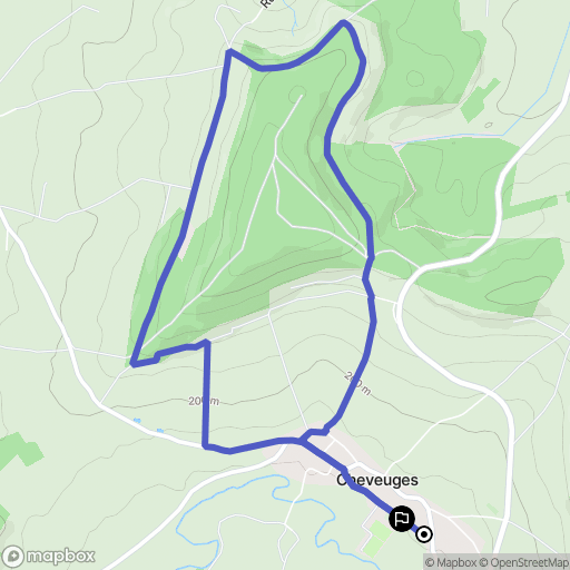 Cheveuges : carte du parcours de randonnée - France