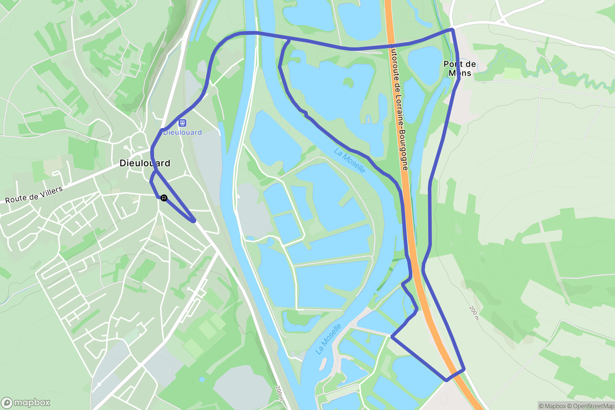 Dieulouard : carte du parcours de randonnée - France