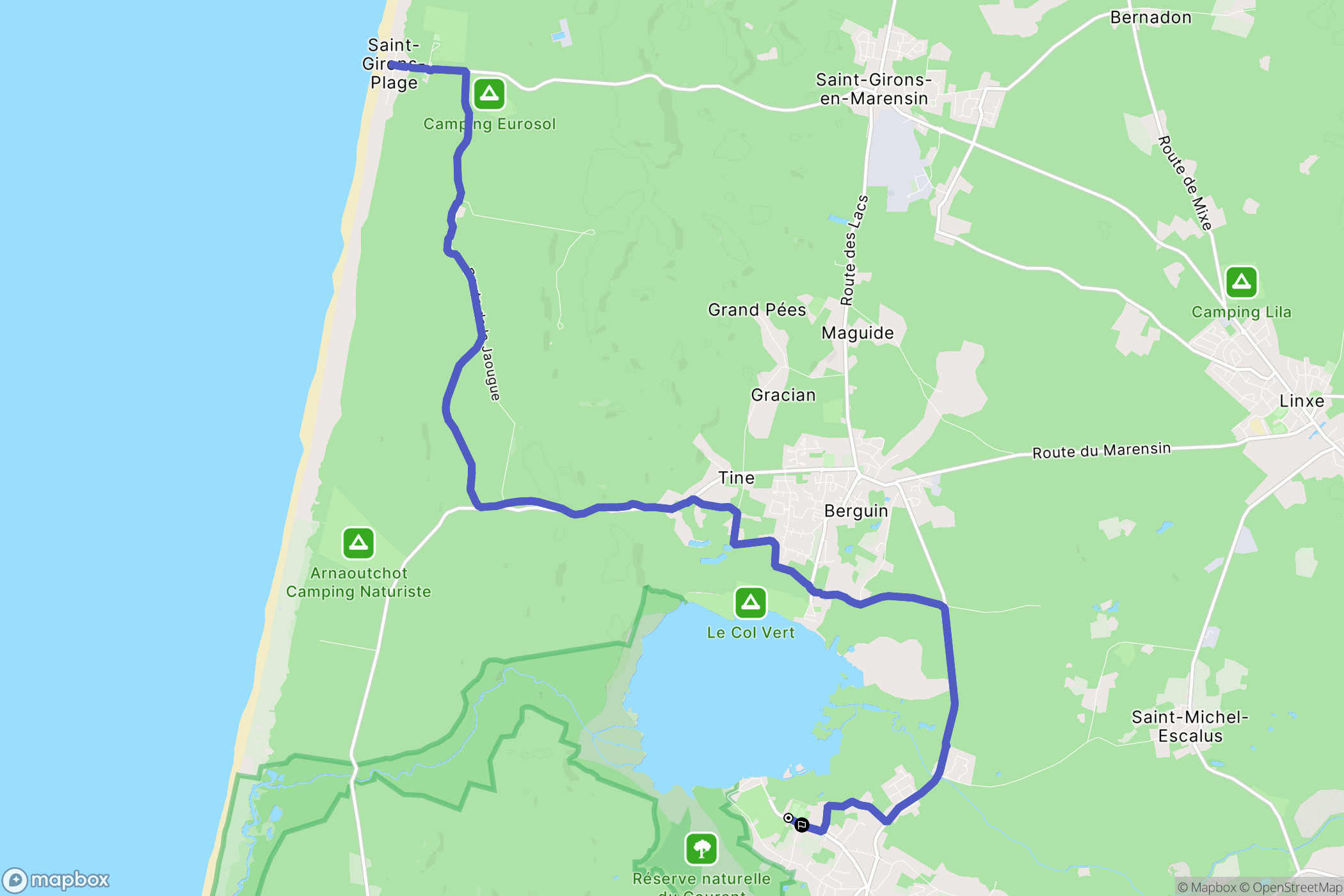 Léon : carte du parcours de randonnée - France