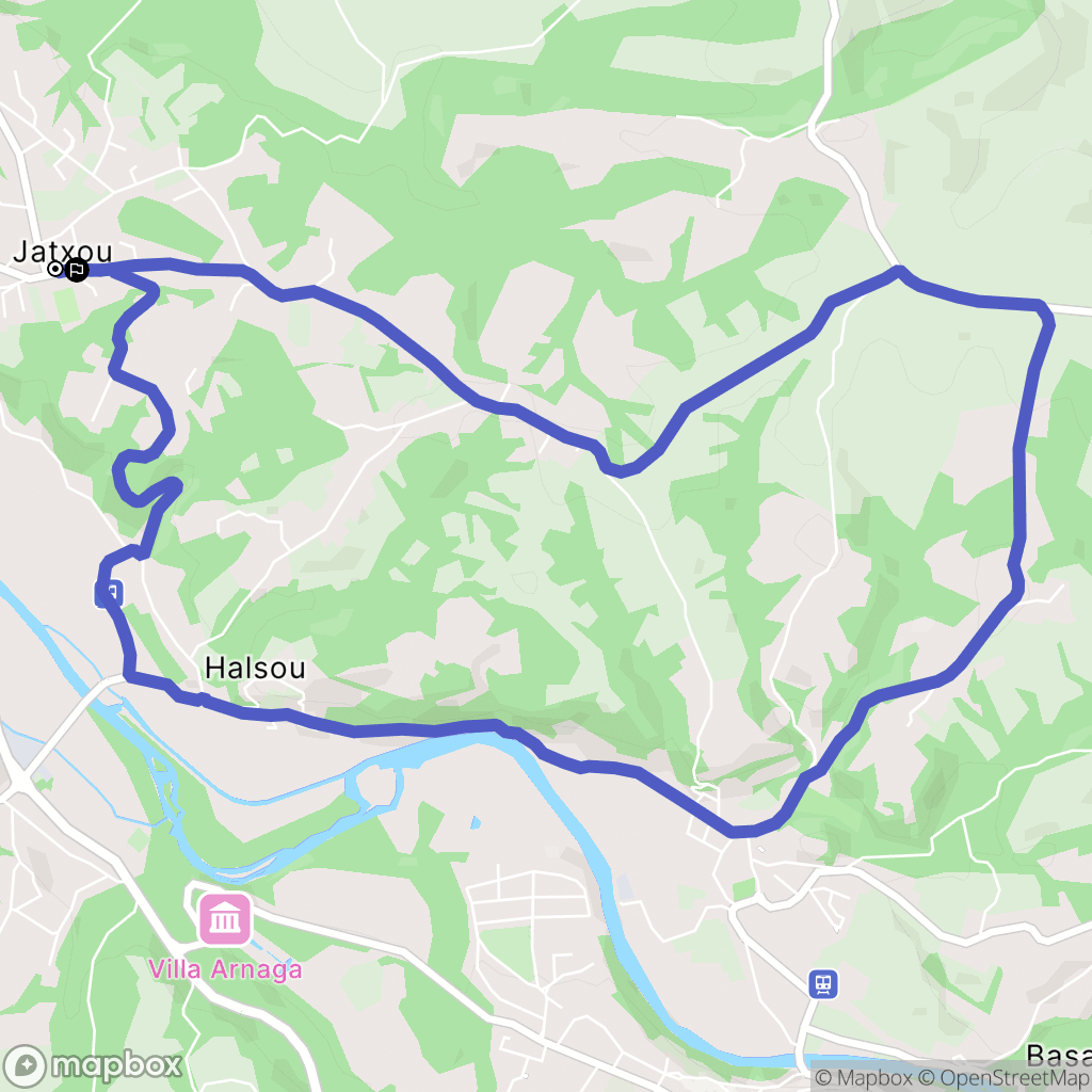 Jatxou : carte du parcours de randonnée - France