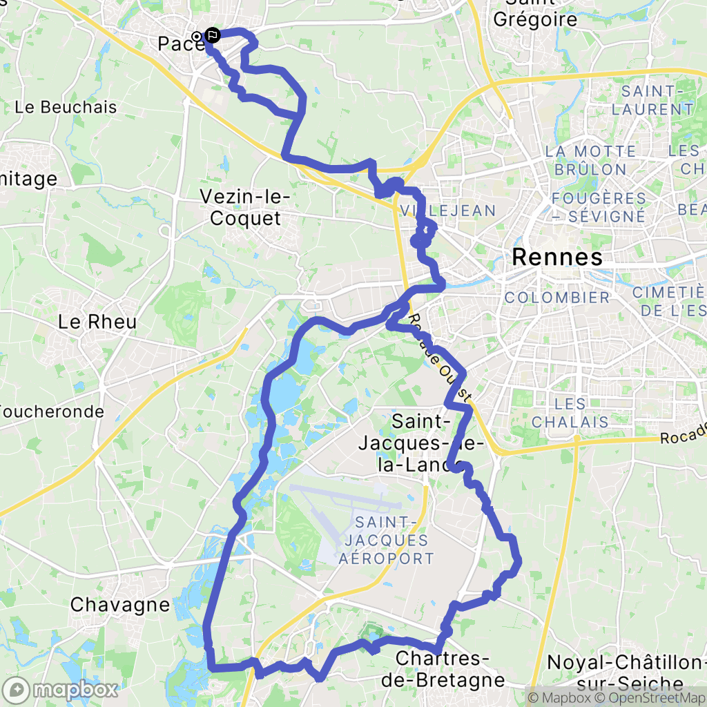Pacé : carte du parcours de randonnée - France