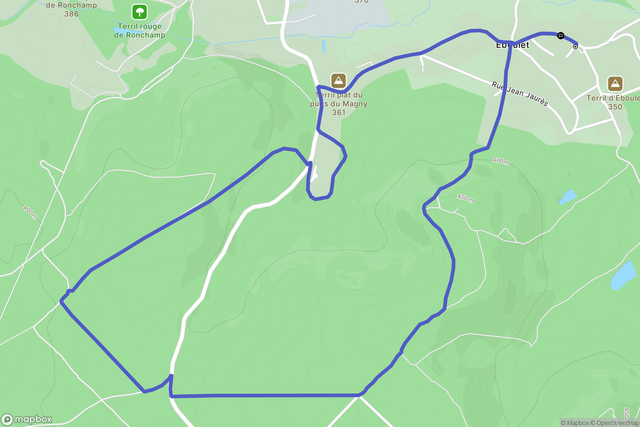 Champagney : carte du parcours de randonnée - France