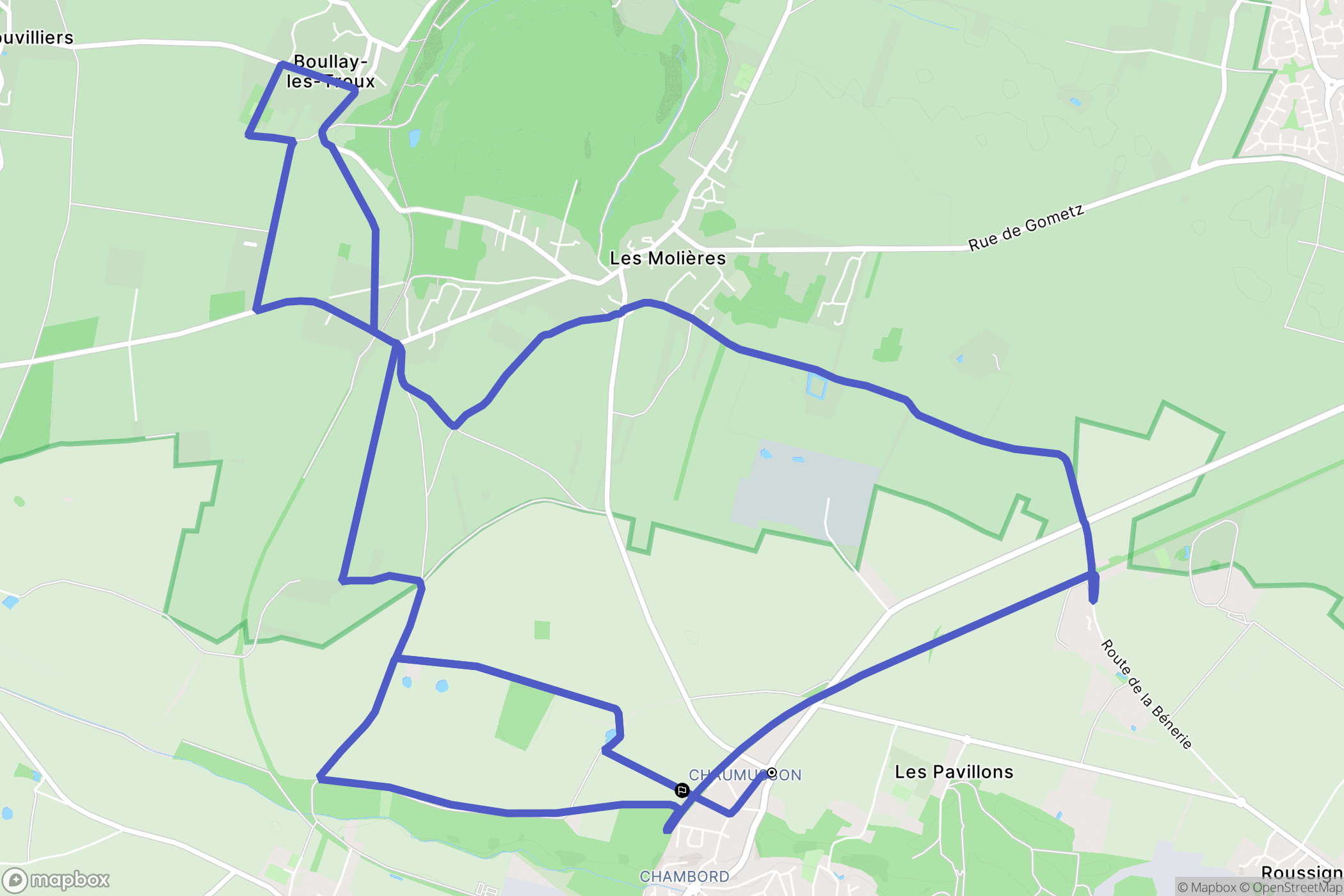 Limours : carte du parcours de randonnée - France