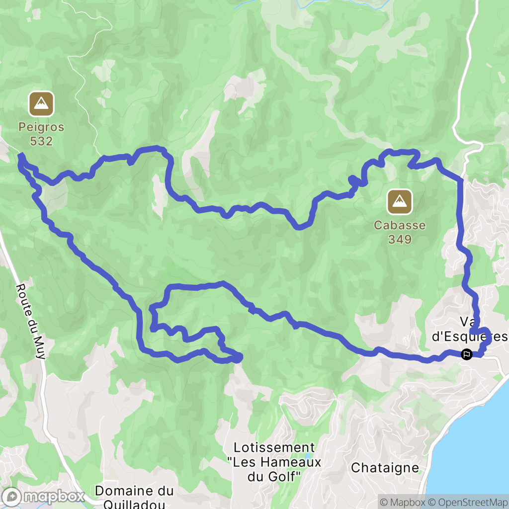 Roquebrune-sur-Argens : carte du parcours de randonnée - France