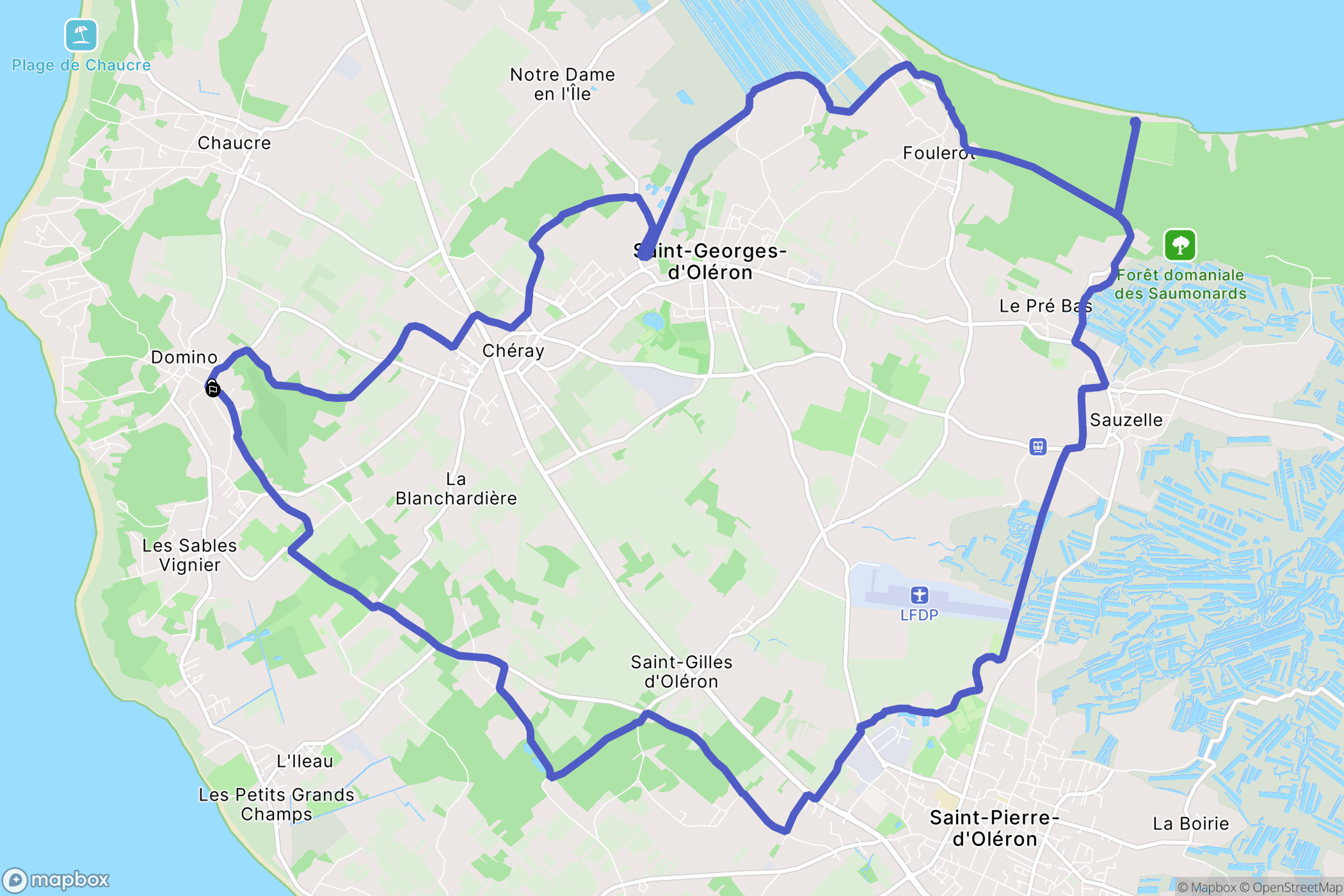 Saint-Georges-d'Oléron : carte du parcours de randonnée - France