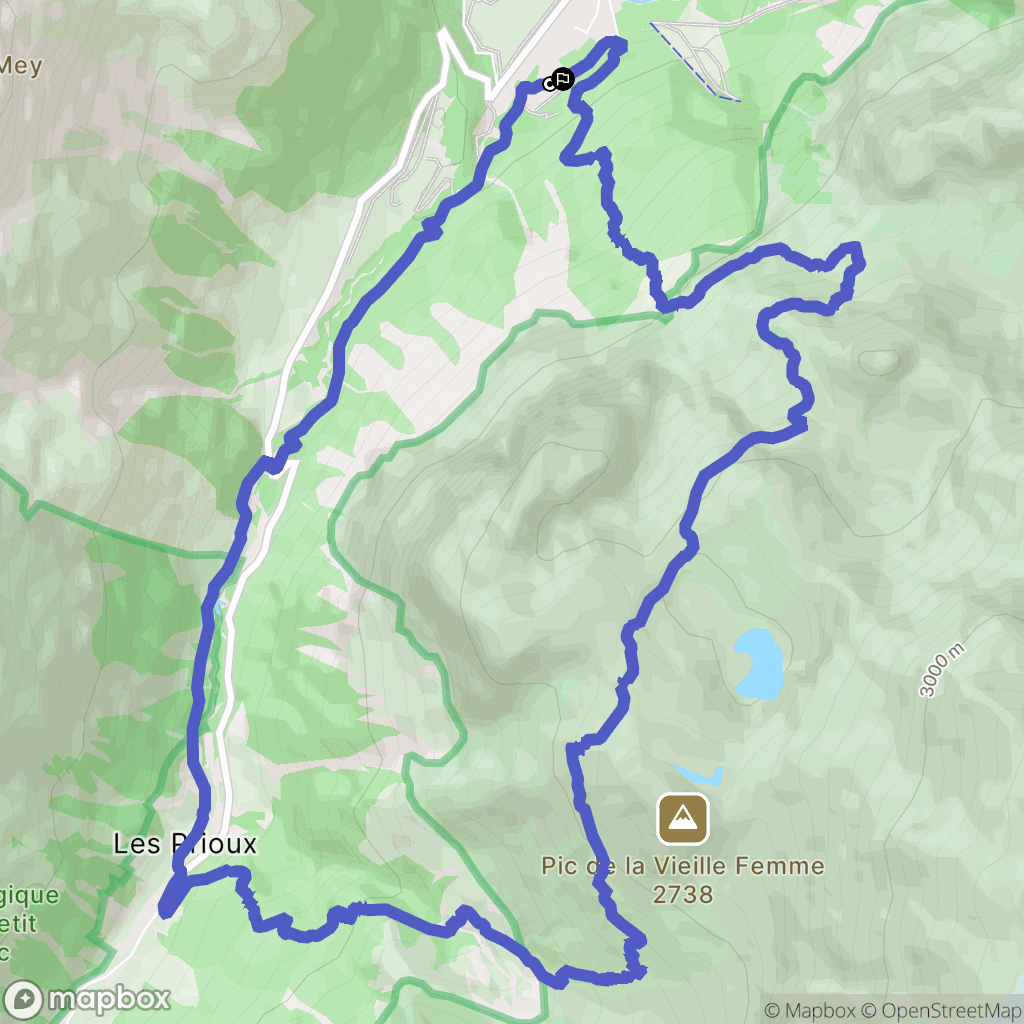 Pralognan-la-Vanoise : carte du parcours de randonnée - France