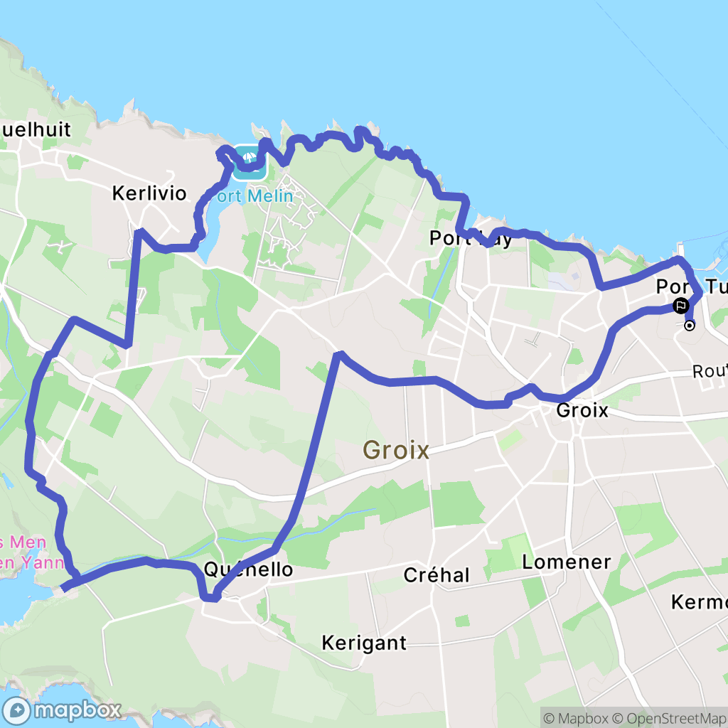 Groix : carte du parcours de randonnée - France