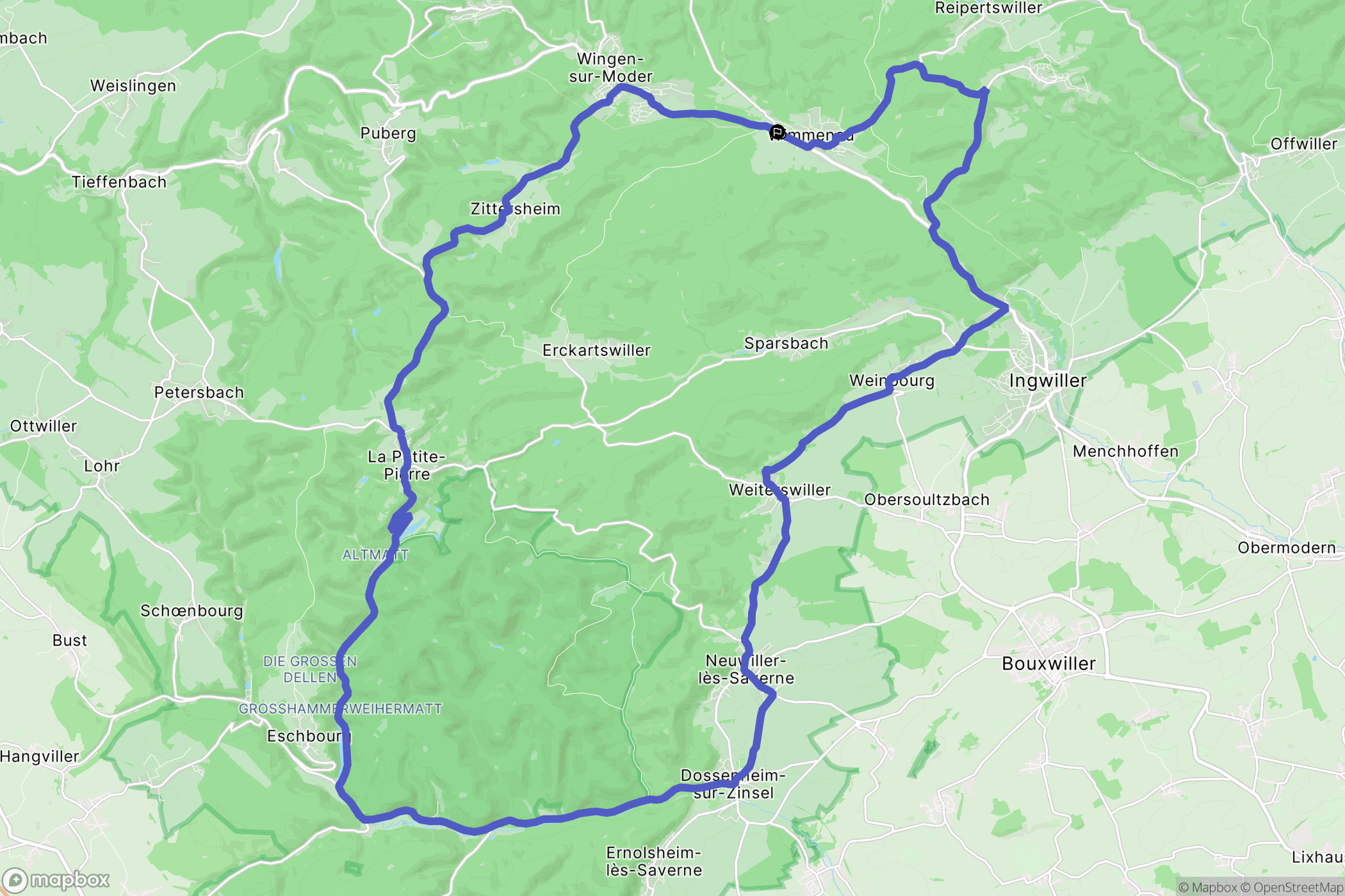 Wimmenau : carte du parcours de randonnée - France
