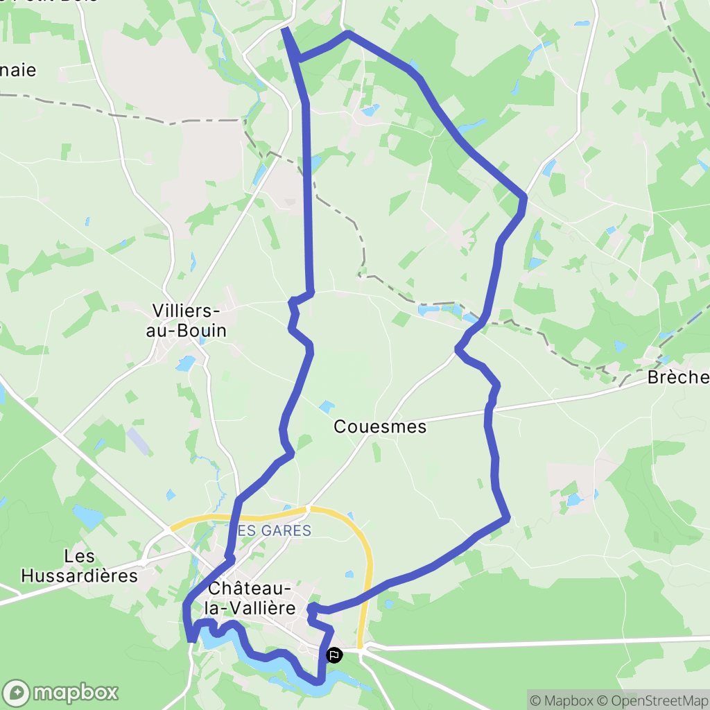 Château-la-Vallière : carte du parcours de randonnée - France